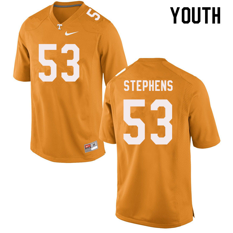 Youth #53 Dawson Stephens Tennessee Volunteers College Football Jerseys Sale-Orange - Click Image to Close